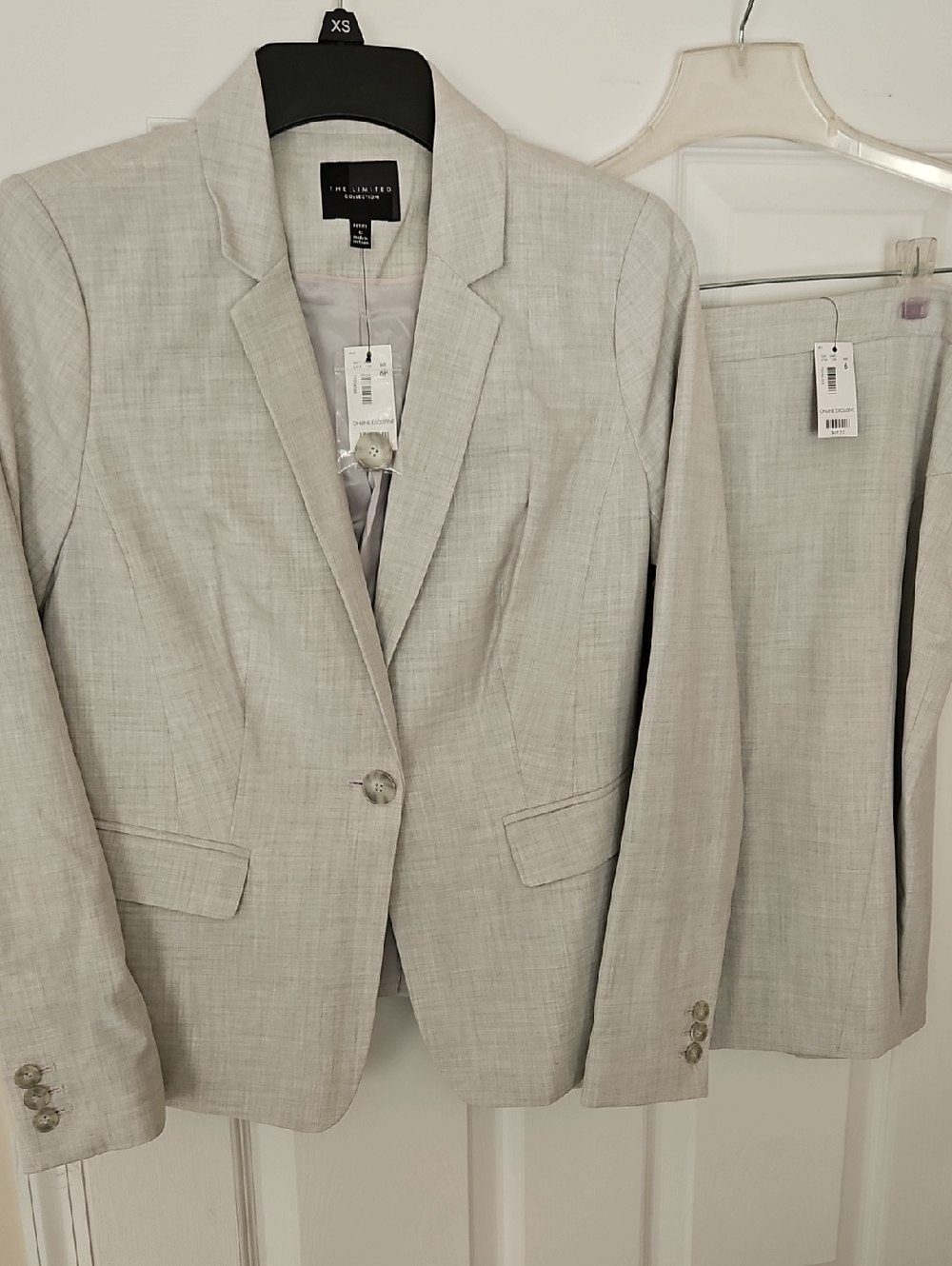 The Limited Light Gray Women's Blazer and Skirt Set